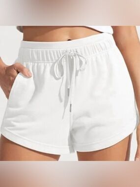 Rebel Sky Women’s Athletic White Drawstring Cotton Shorts